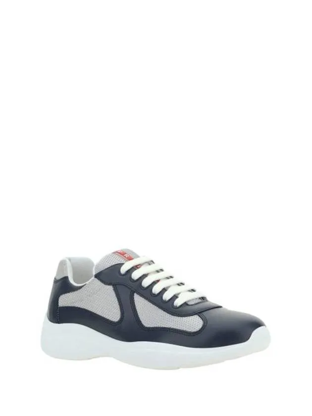 America's Cup Leather Low Top Sneakers Silver Navy