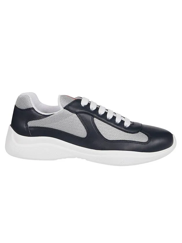 America's Cup Leather Low Top Sneakers Silver Navy