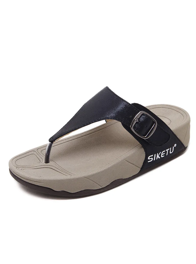 Beach Buckle Thick Bottom Flip-flops