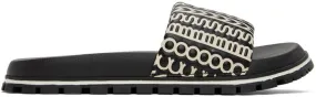 Black & White 'The Monogram Slide' Sandals