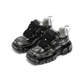 Black Glossy Butterfly Board Shoes