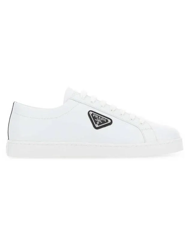 Brushed Leather Sneakers White Black