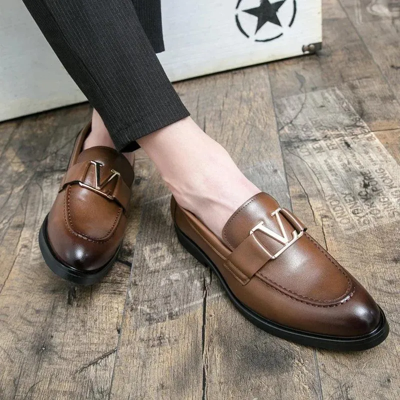 Casual Leather Buckled Men Loafers