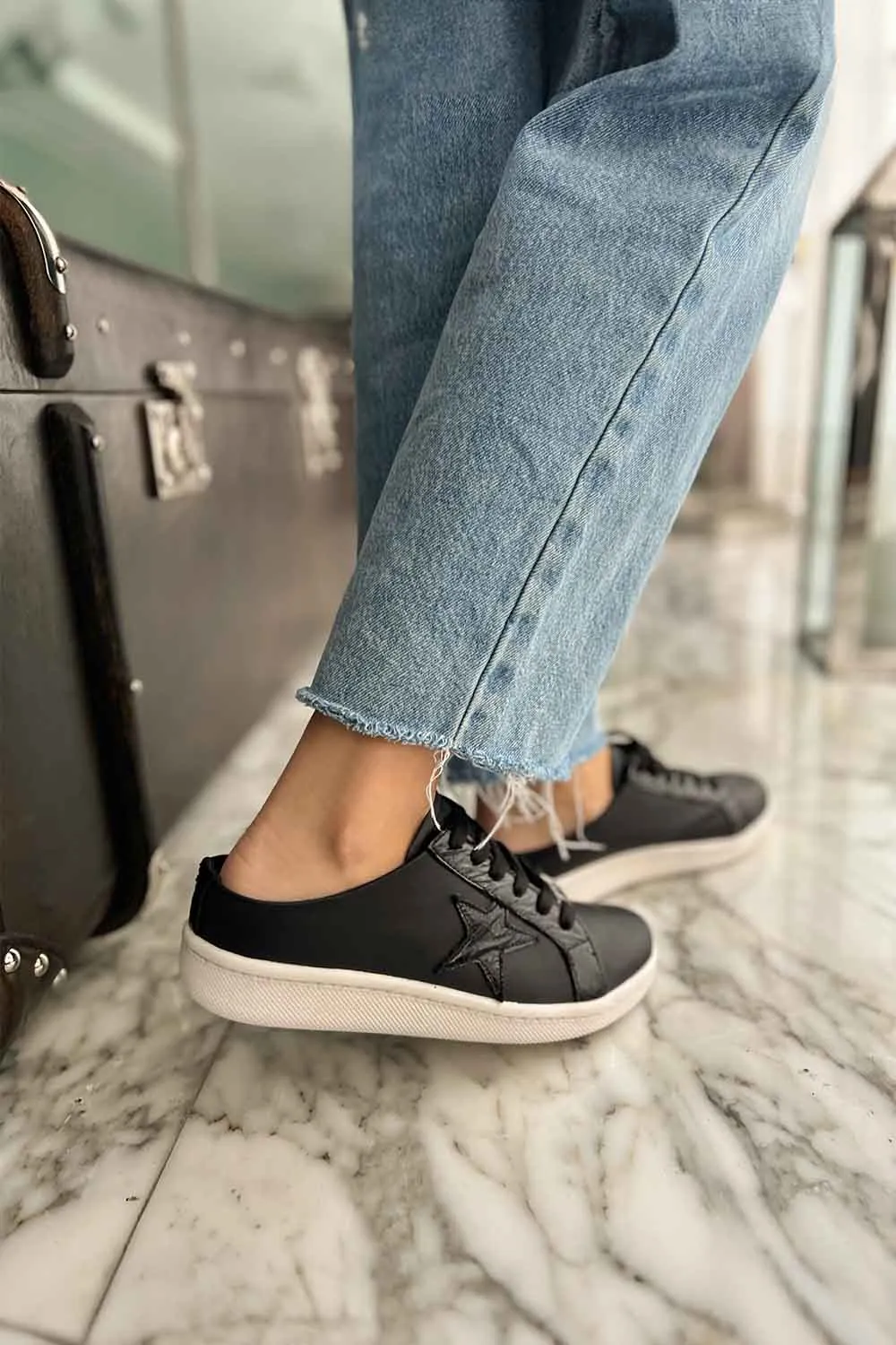 CB Star Mule Sneakers - Black Star/Black