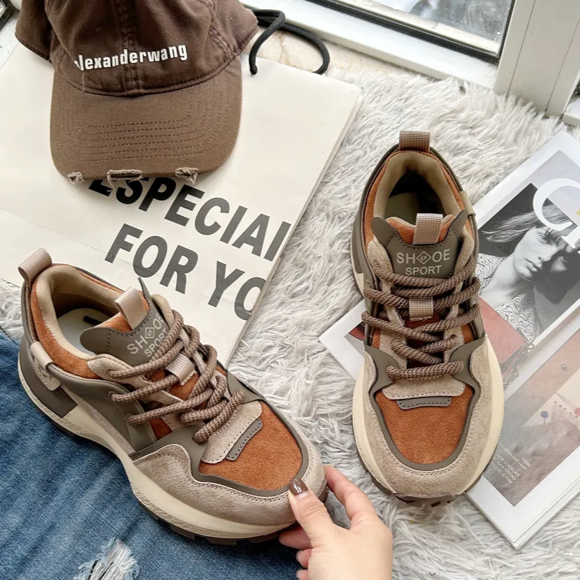 Chic Chunky Lace-up Board Sneakers