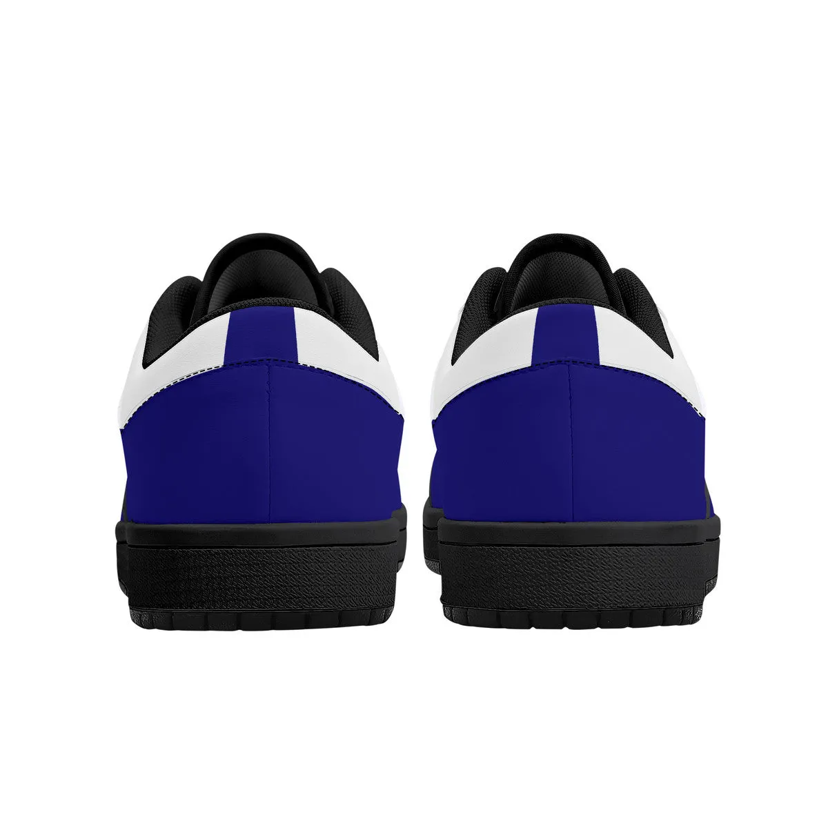 DCYG Blue & White, Black Sole Low-Top Leather Sneakers