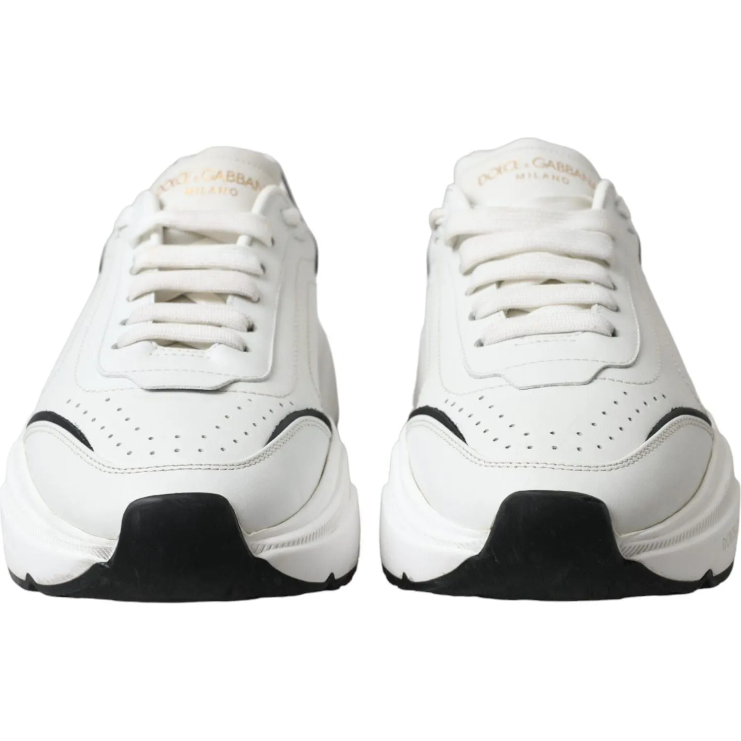 Dolce & Gabbana Chic Black & White Daymaster Leather Sneakers