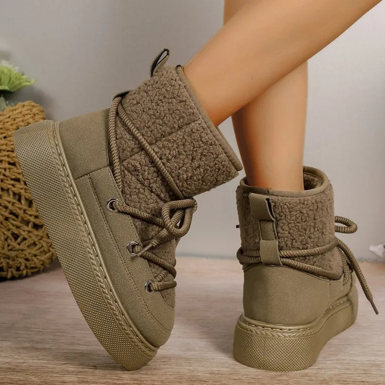 elveswallet Polar suede cross strap snow boots