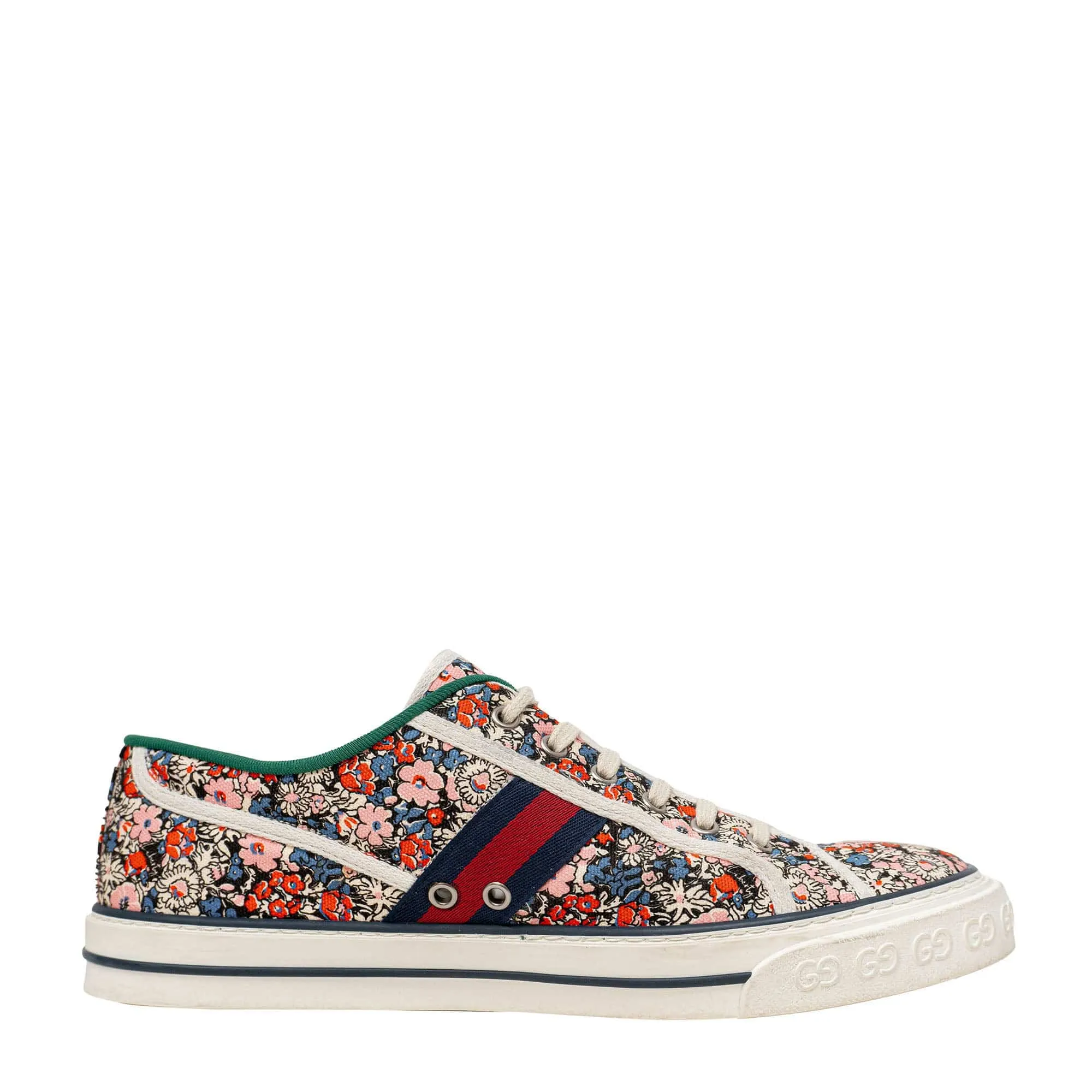 Gucci Tennis 1977 Floral Canvas Sneakers 10 SYCH059