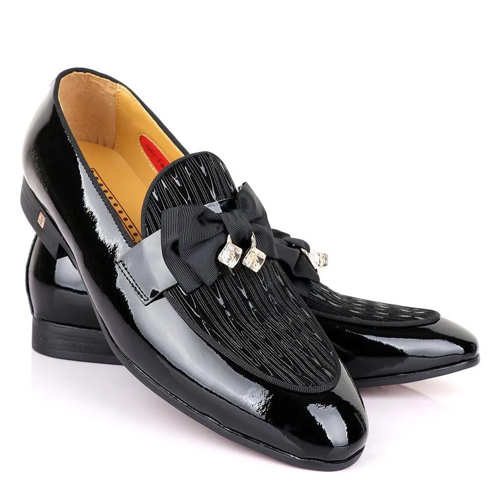 John Foster Vero Cudio Glossy Black Leather Shoe