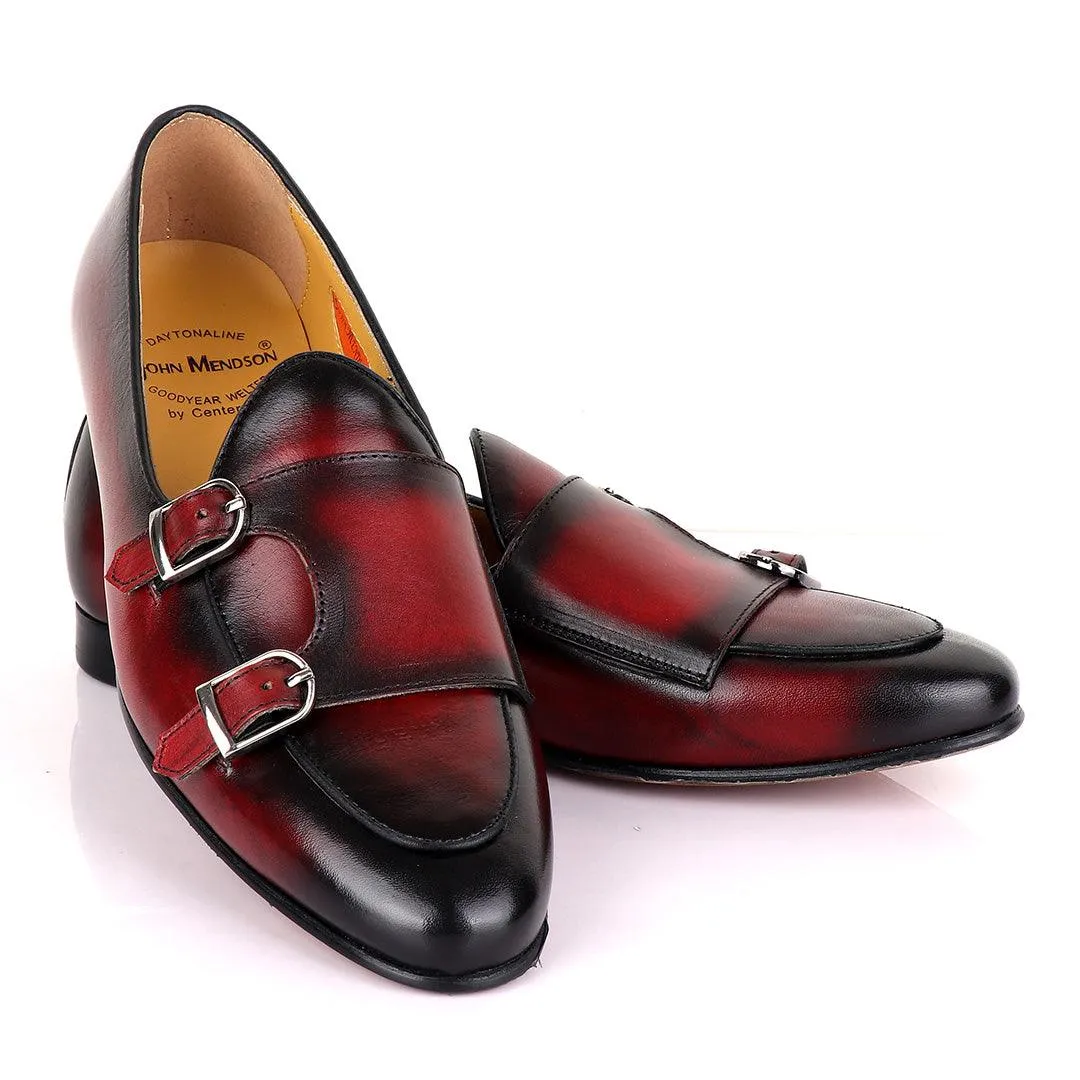 John Mendson Double monk Strap Wine Loafers