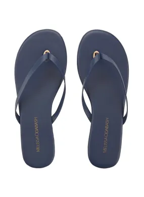 Leather Flip Flops Navy