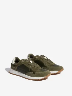 LUNA BLU Olive Suede Lace-Up Sneakers