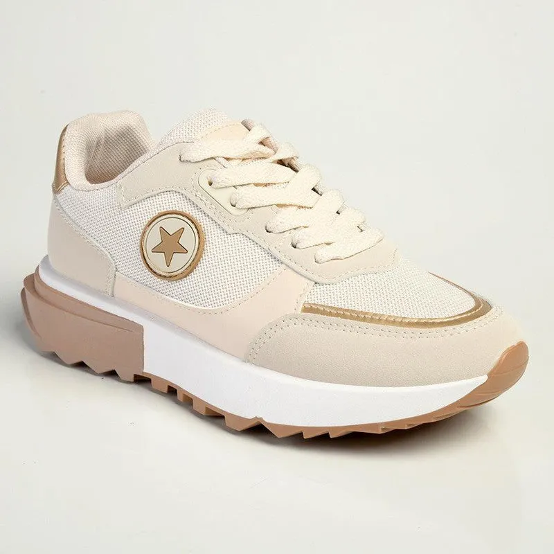 Madison Tanvi Fashion Sneaker - Beige/White