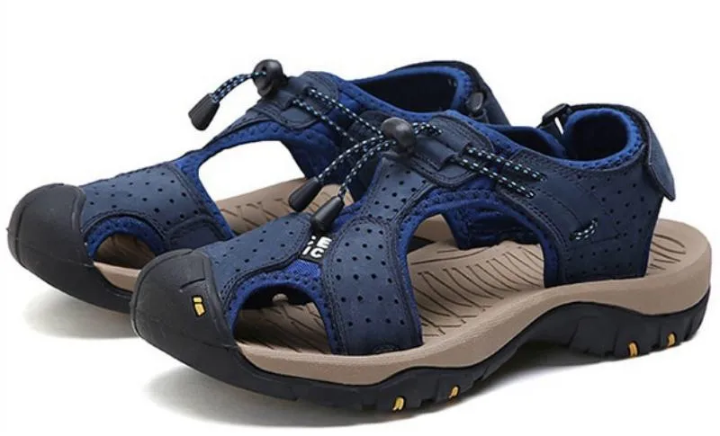 Men's Summer Genuine Leather Flat Sandals