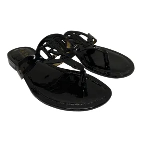 Sandals Flip Flops By Lauren By Ralph Lauren In Black, Size:5.5