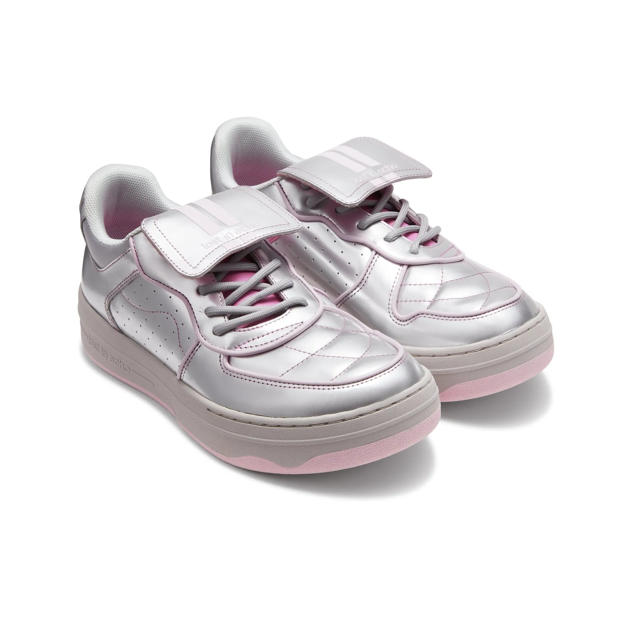 Silver Thick Sole Skateboard Shoes