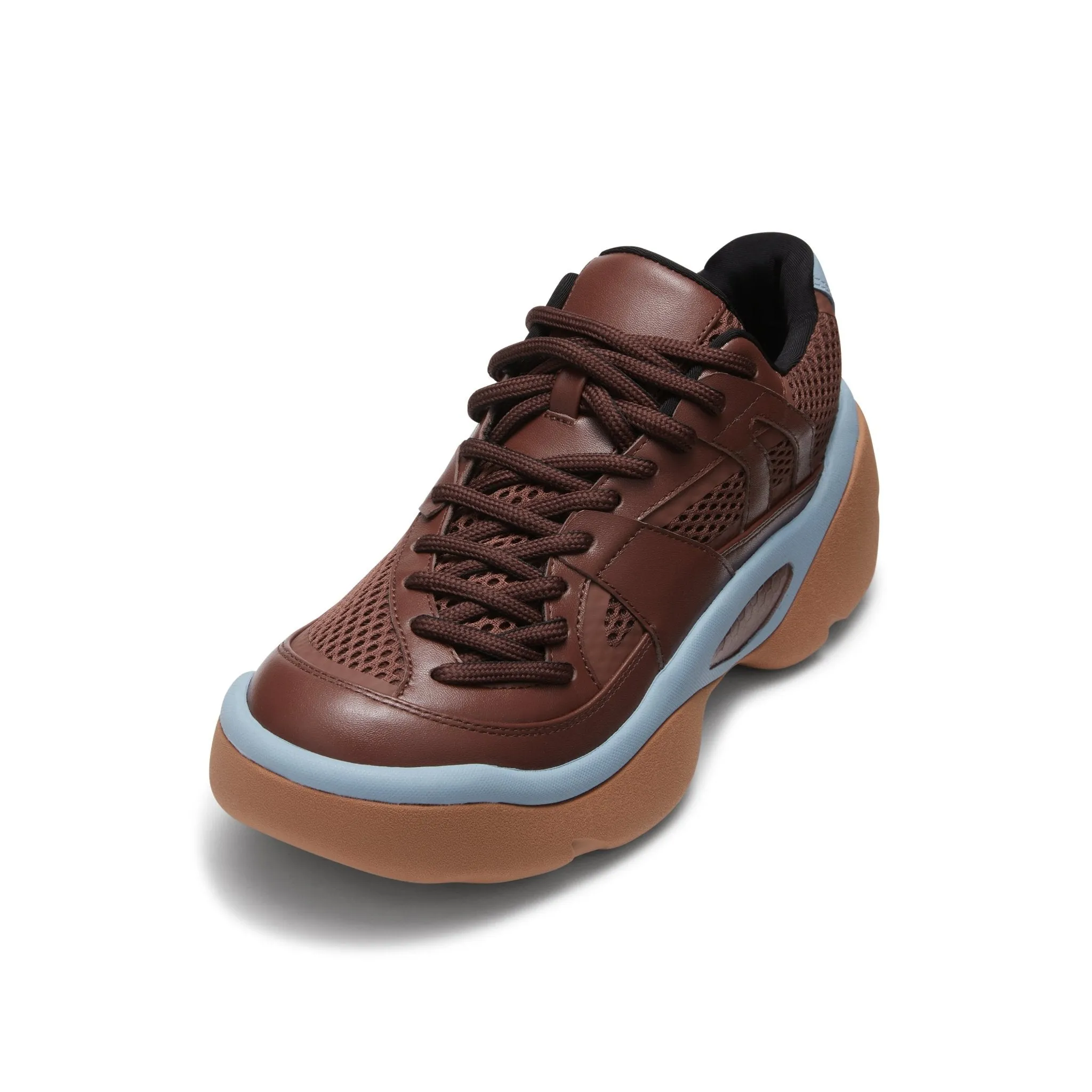 Thick Sole Stitching Sneakers in Dark Brown