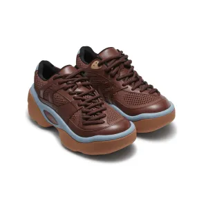 Thick Sole Stitching Sneakers in Dark Brown